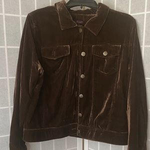 Brown velvet casual jacket
